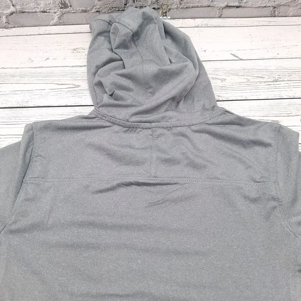 Realtree Long Sleeve Hooded Fishing Shirt Boys Youth Size Small Heather Gray